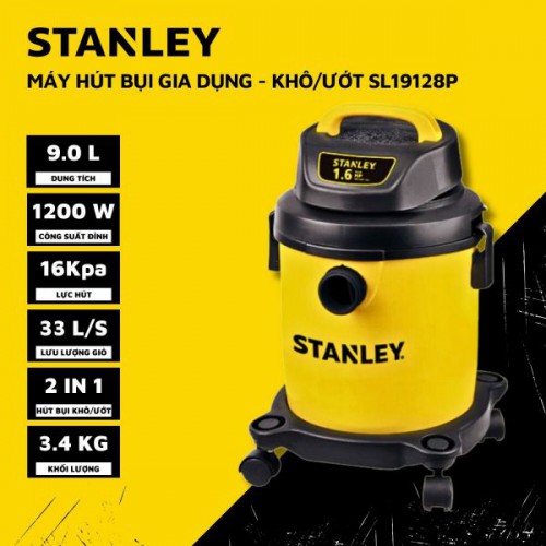 MÁY HÚT BỤI GIA DỤNG 2 CHỨC NĂNG 9L STANLEY SL19128P (1200W – 1.6HP)