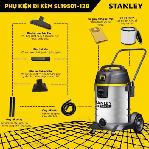 Máy hút bụi Công nghiệp 3 chức năng 45L Stanley SL19501-12B (4500W – 6HP)